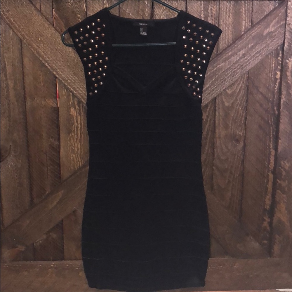 Little black studded dress